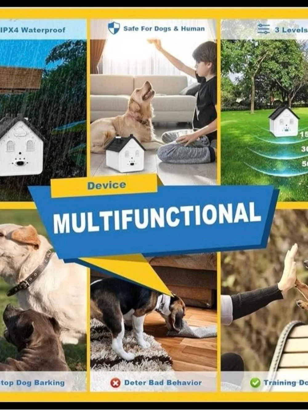 NEW - Effective Anti Dog Barking Deterrent - 3 Adj Levels Bark Control Device